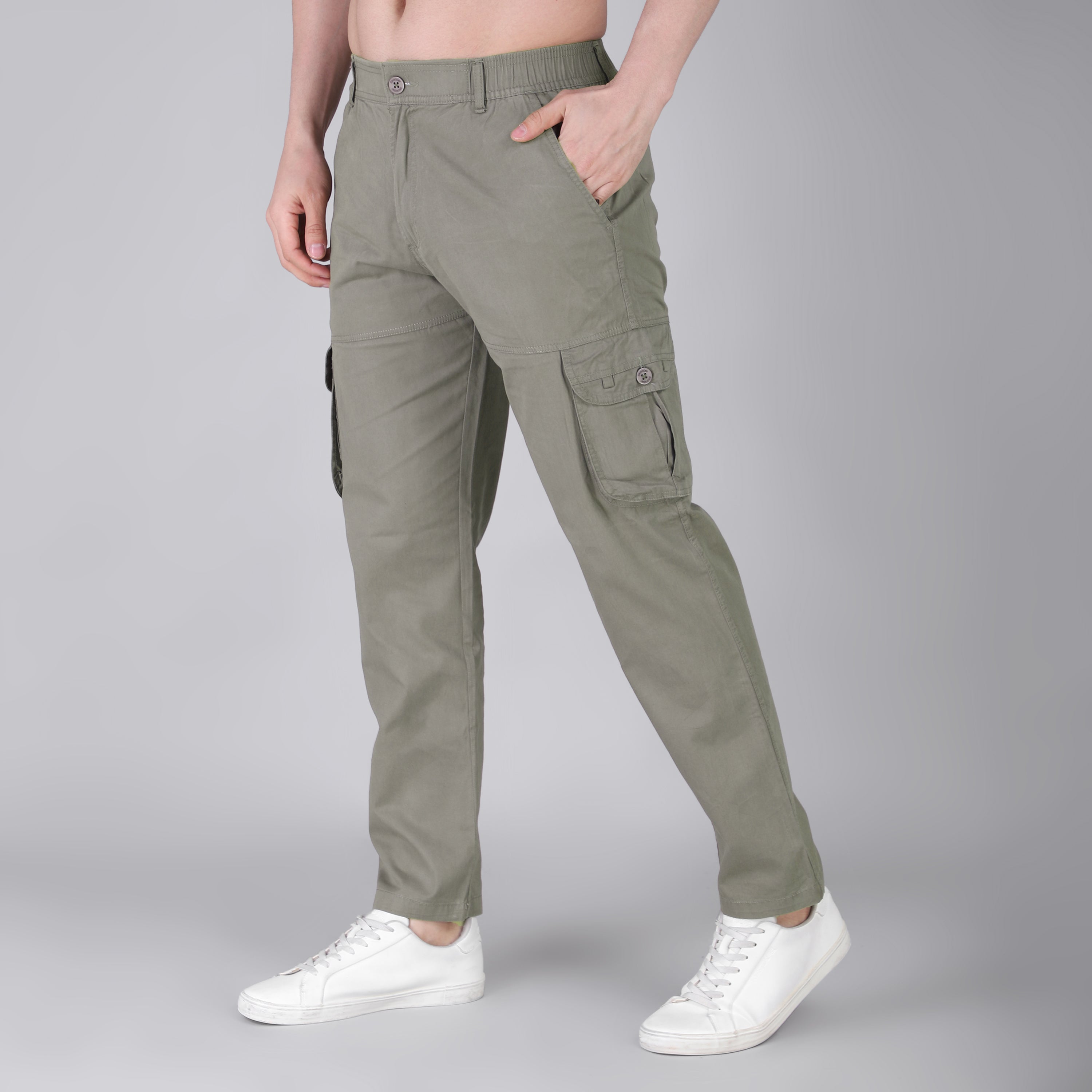 Men's Regular fit multiutility 100% cotton casual cargo trouser (SA19_pure cotton,)
