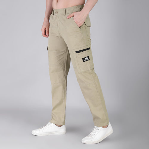 Men's Regular fit multiutility 100% cotton casual cargo trouser (SA30_pure cotton)