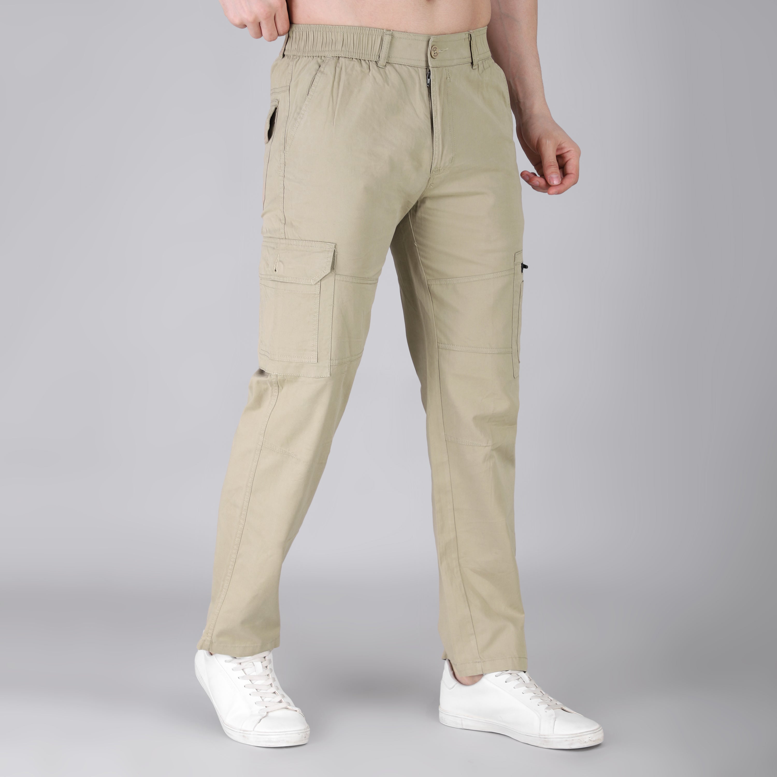 Men's Regular fit multiutility 100% cotton casual cargo trouser (SA30_pure cotton)
