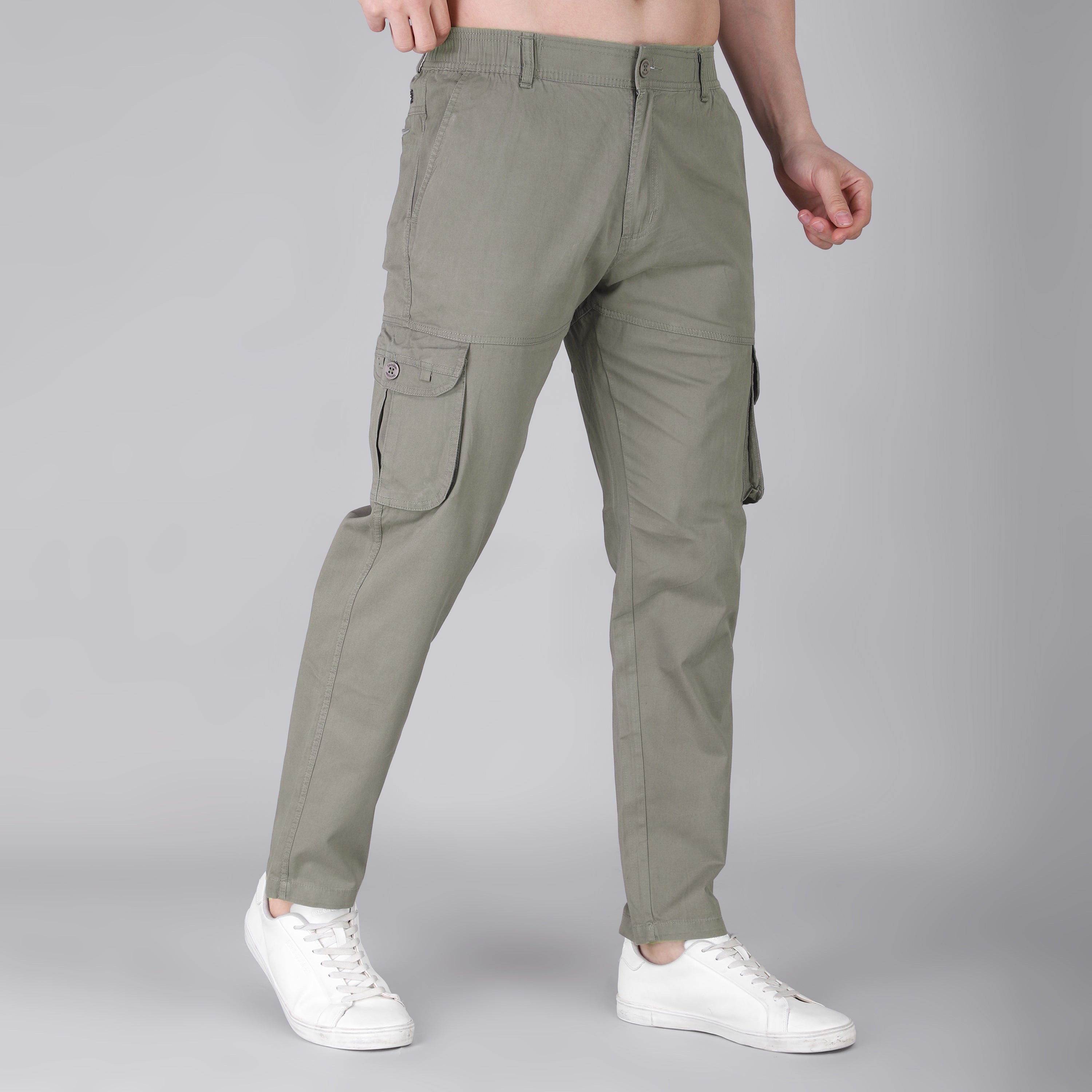 Men's Regular fit multiutility 100% cotton casual cargo trouser (SA19_pure cotton, Black,)