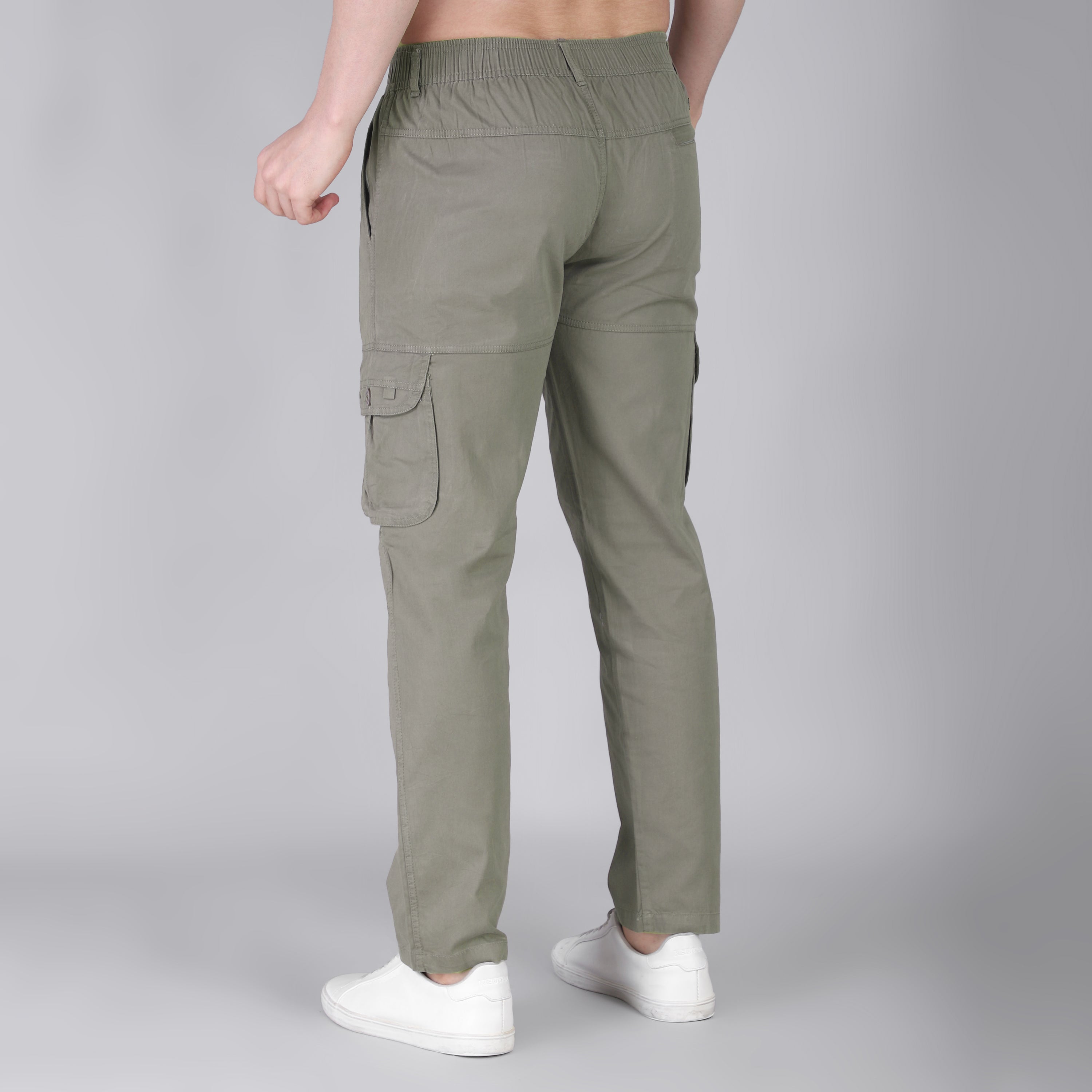 Men's Regular fit multiutility 100% cotton casual cargo trouser (SA19_pure cotton, Black,)