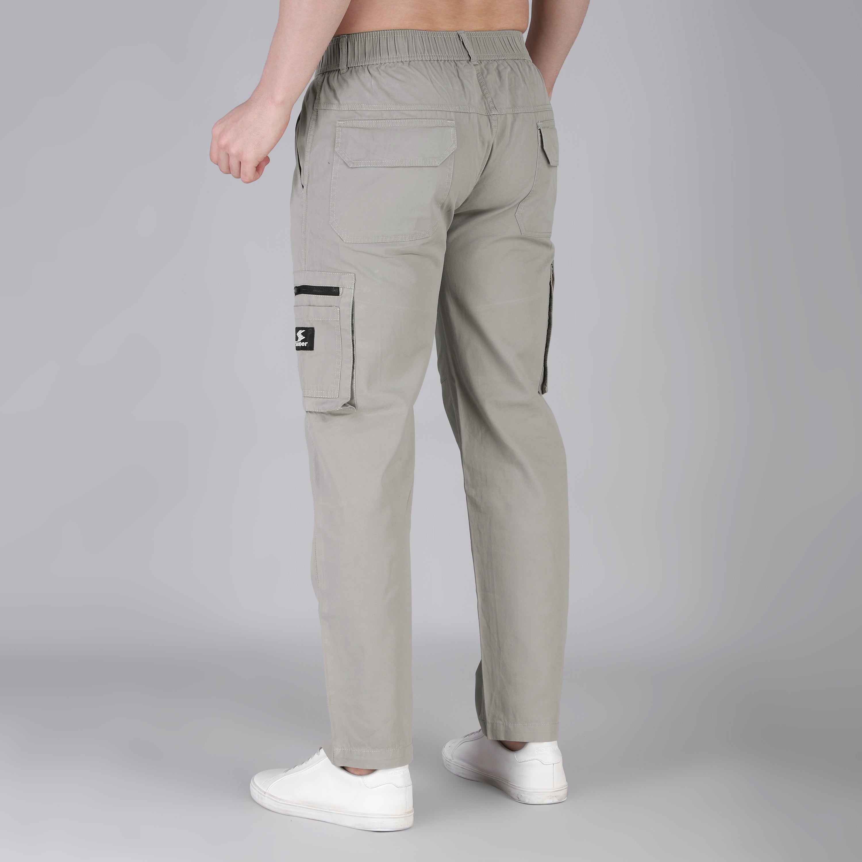 Men's Regular fit multiutility 100% cotton casual cargo trouser (SA30_pure cotton, Harbor)