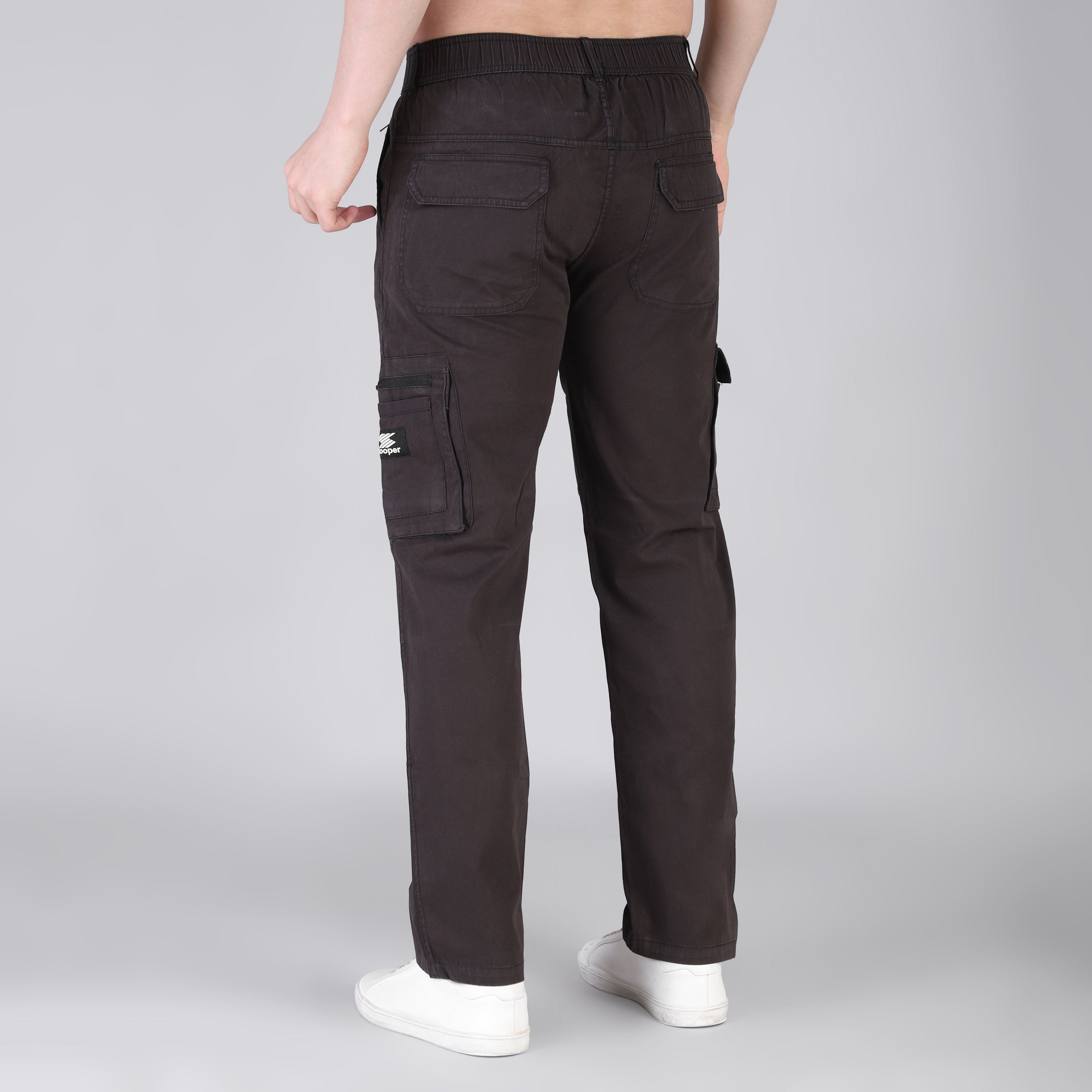 Men's Regular fit multiutility 100% cotton casual cargo trouser (SA30_pure cotton, D.Grey,)