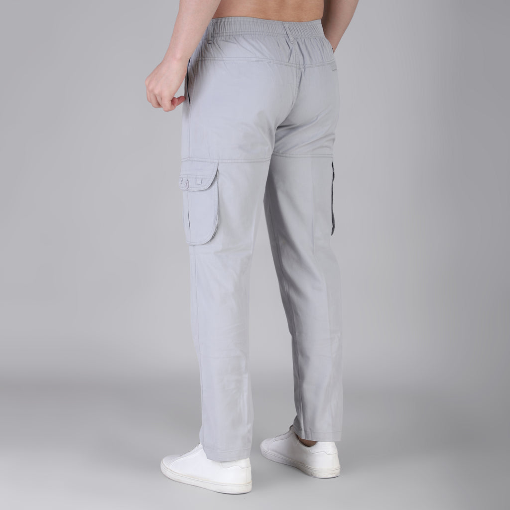 Men's Regular fit multiutility 100% cotton casual cargo trouser (SA19_pure cotton, Black,)