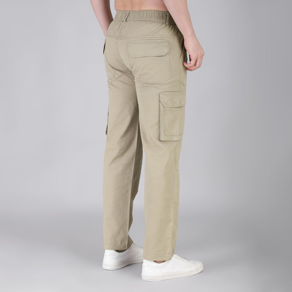Men's Regular fit multiutility 100% cotton casual cargo trouser (SA30_pure cotton)
