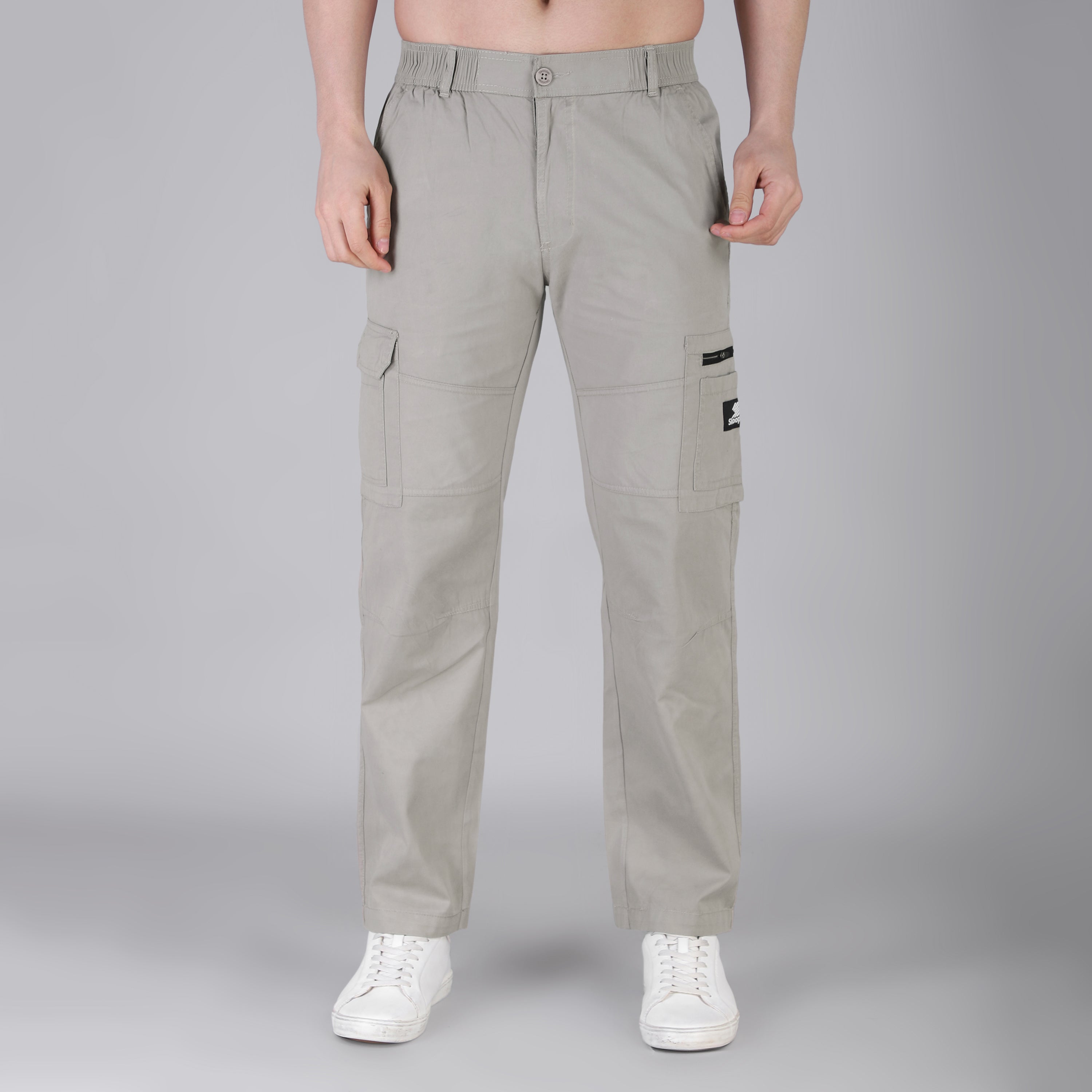 Men's Regular fit multiutility 100% cotton casual cargo trouser (SA30_pure cotton, Harbor)