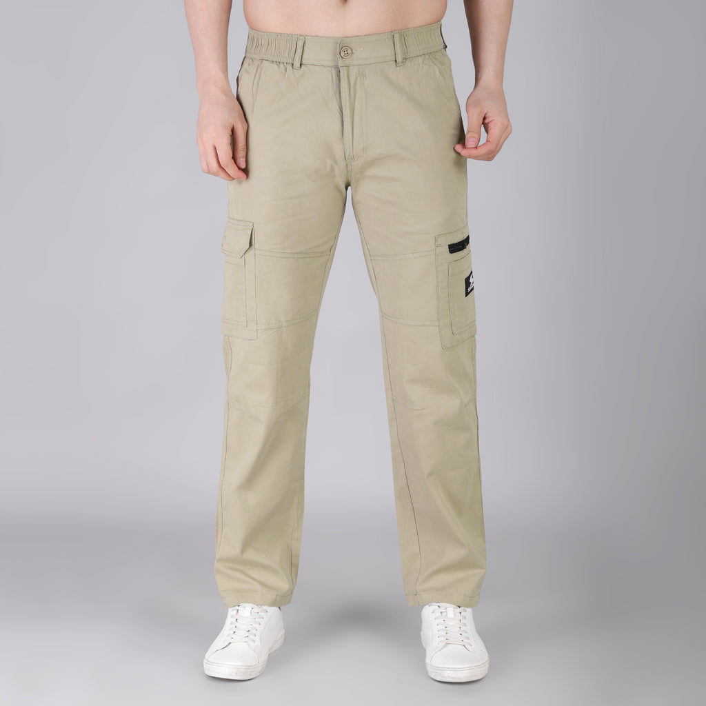 Men's Regular fit multiutility 100% cotton casual cargo trouser (SA30_pure cotton)