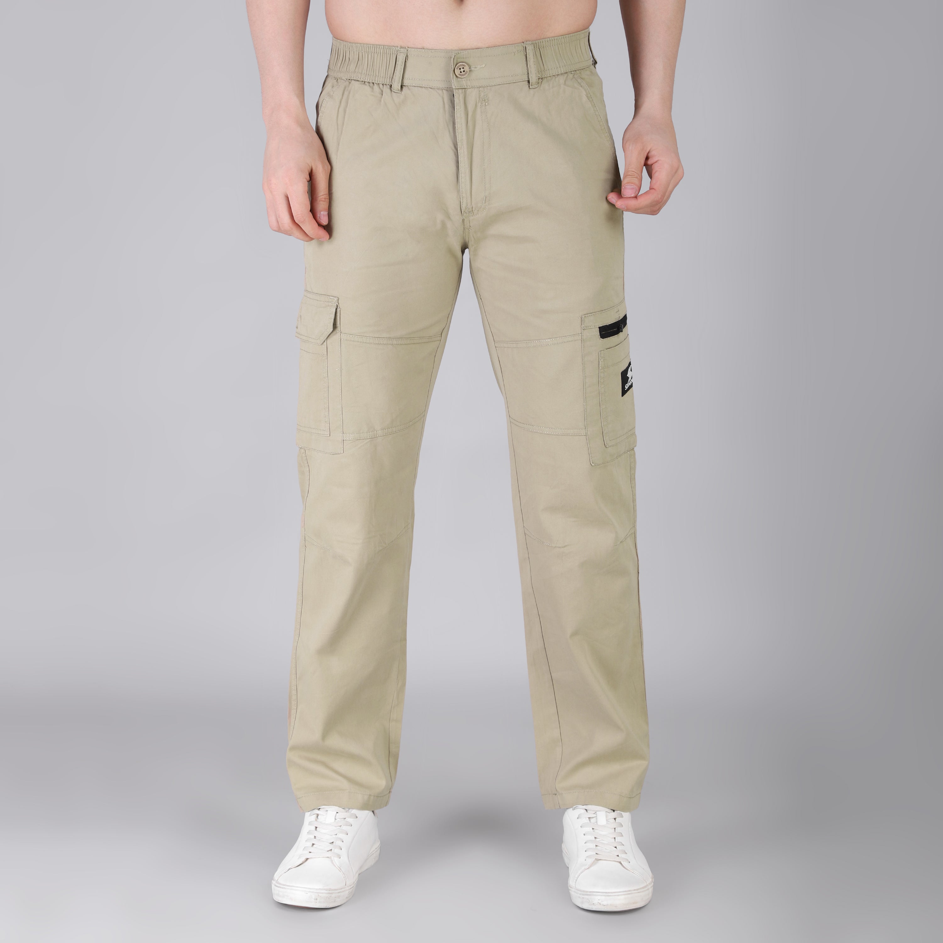 Men's Regular fit multiutility 100% cotton casual cargo trouser (SA30_pure cotton)