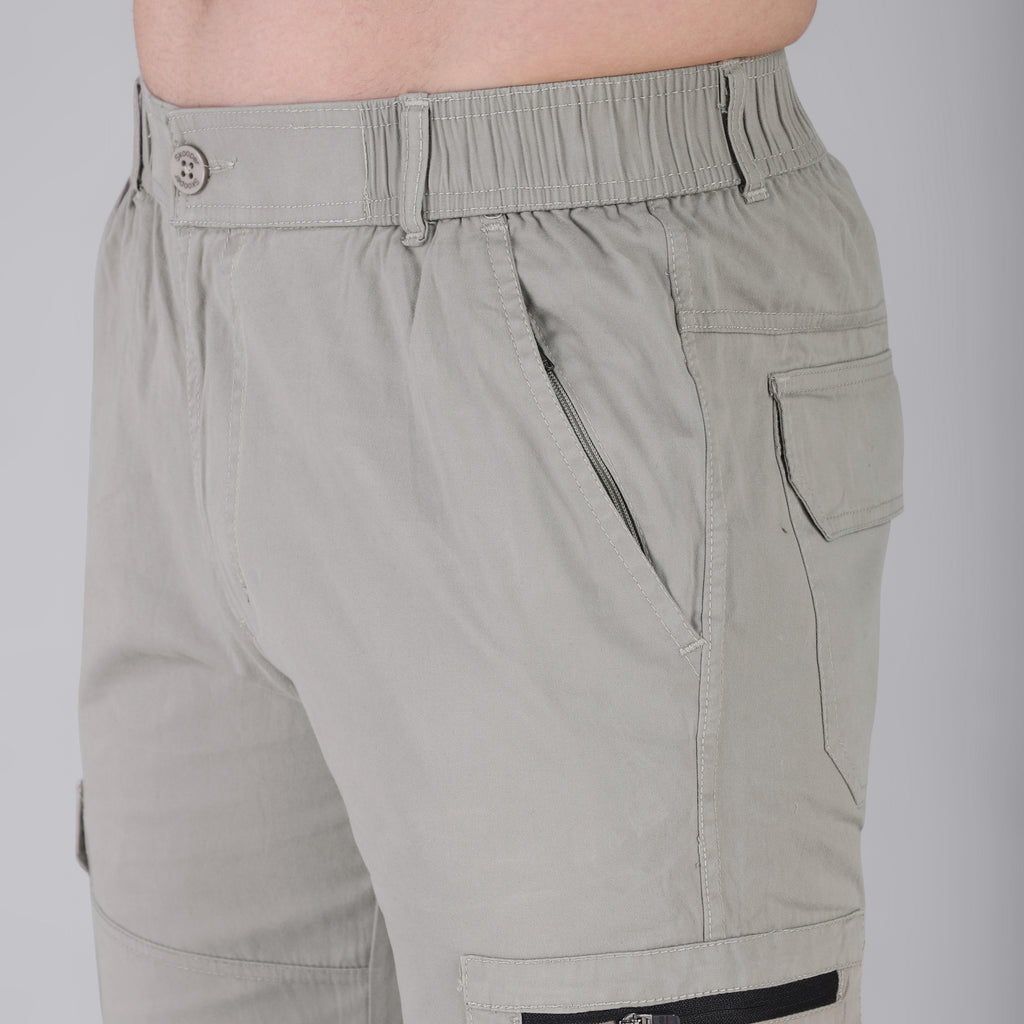 Men's Regular fit multiutility 100% cotton casual cargo trouser (SA30_pure cotton, Harbor)