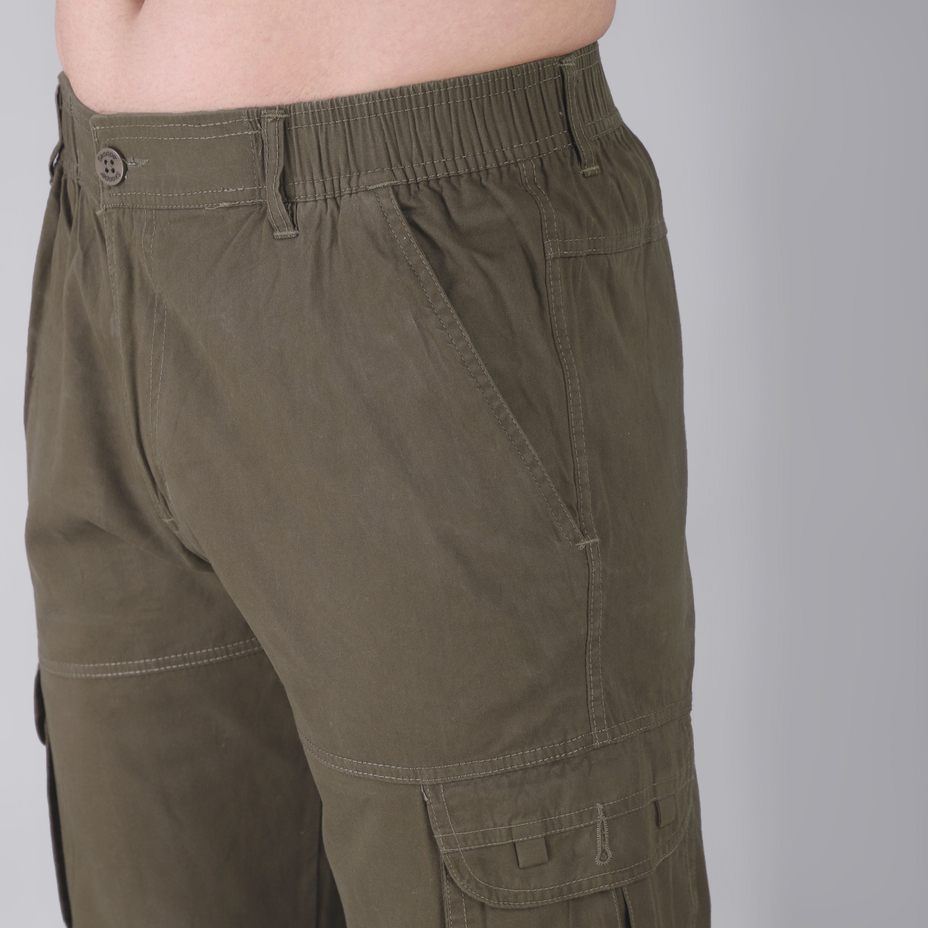 Men's Regular fit multiutility 100% cotton casual cargo trouser (SA19_pure cotton, Black,)