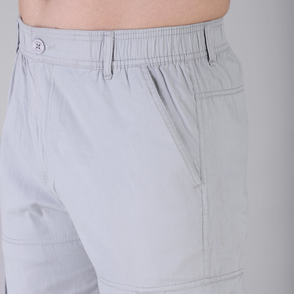 Men's Regular fit multiutility 100% cotton casual cargo trouser (SA19_pure cotton, Black,)