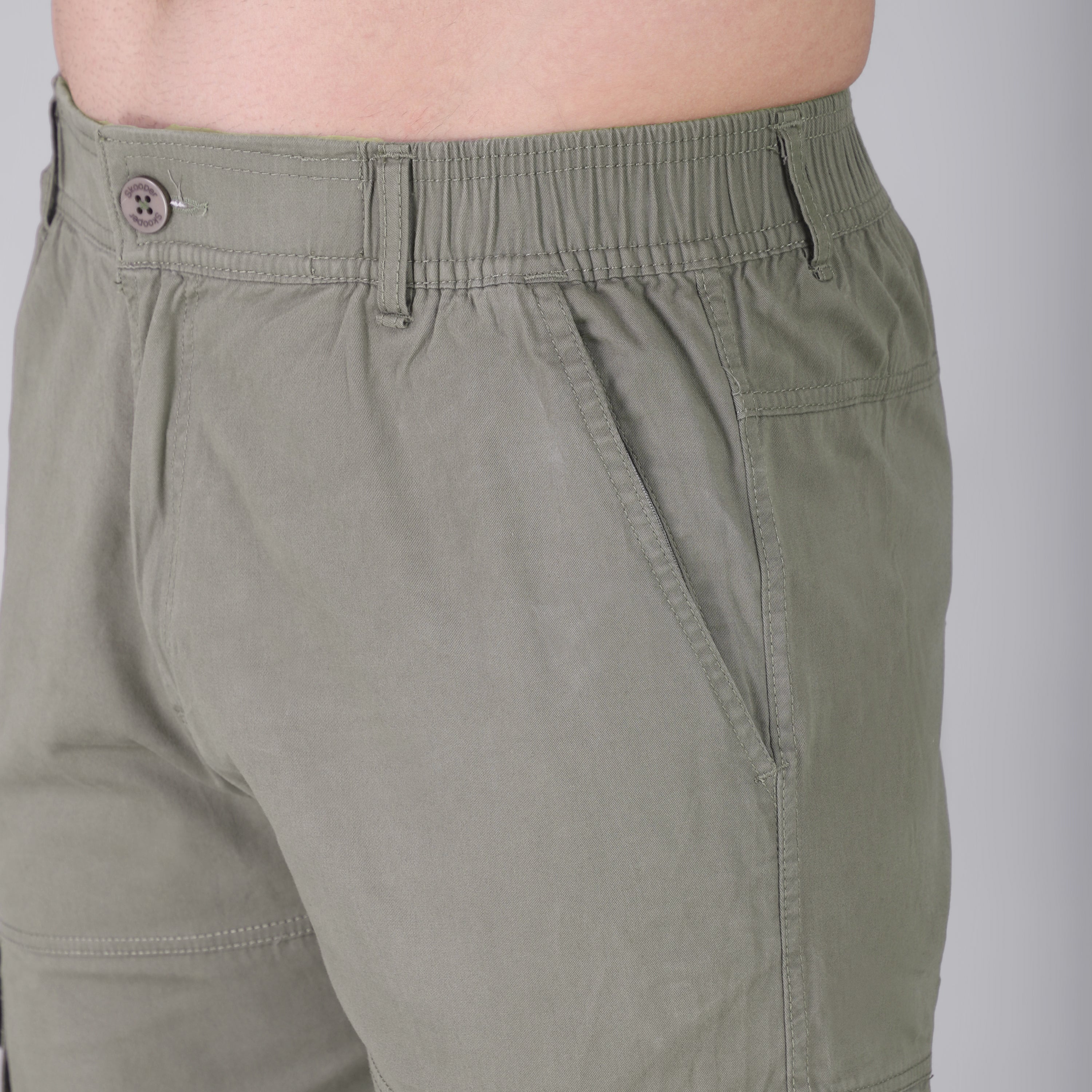 Men's Regular fit multiutility 100% cotton casual cargo trouser (SA19_pure cotton, Black,)